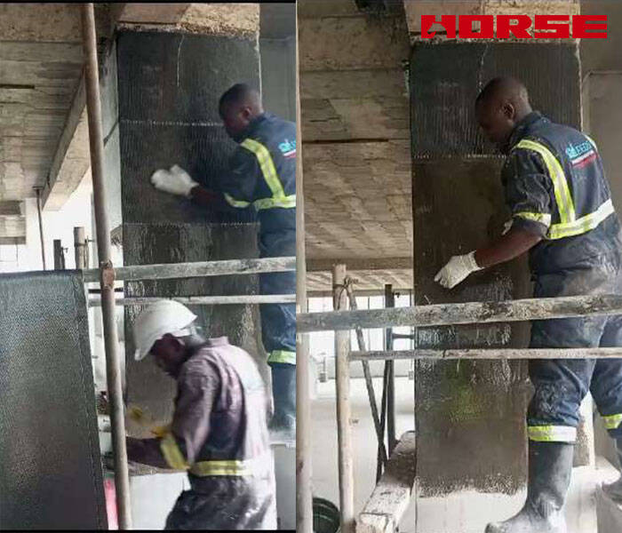 strengthening columns with carbon fiber